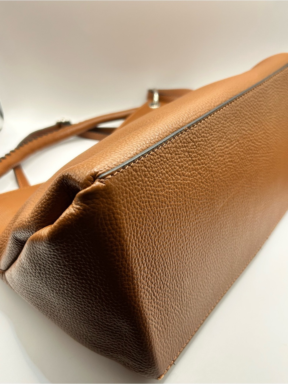 Tuscany Leather Cognac Pebbled Shoulder/Crossbody Bag - Picture 3 of 11